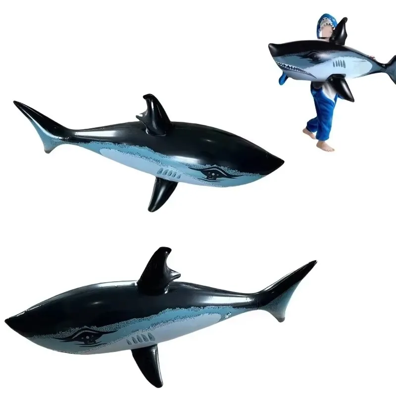2 قطعة نفخ القرش لعبة تعويم الاطفال الكبار نفخ المياه حمام سباحة محاكاة الحوت الأسماك الحيوانات اللعب بركة هدية لعبة ممتعة