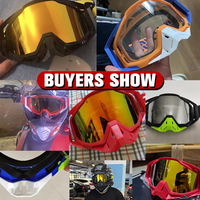 Uchoose Motocross Goggles Motorcycle Helmet Glasses Off-road MX ATV MTB Anti-slip Belt Windproof Outdoor Cycling Racing Goggle