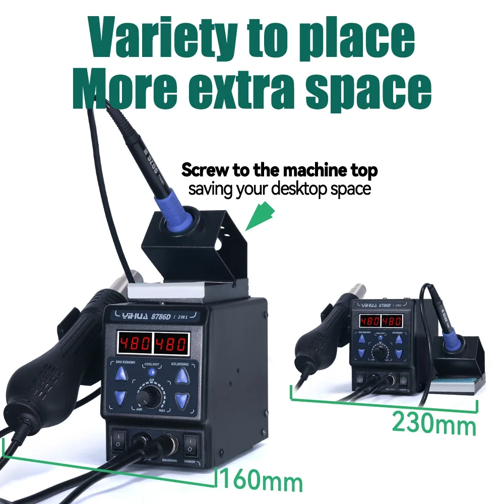 ​ ​ 8786D-I Alat Solder & Stasiun Udara Panas, 2-in-1 Alat Perbaikan BGA & Perbaikan Ponsel dengan Kemampuan Solder SMD ​ ​