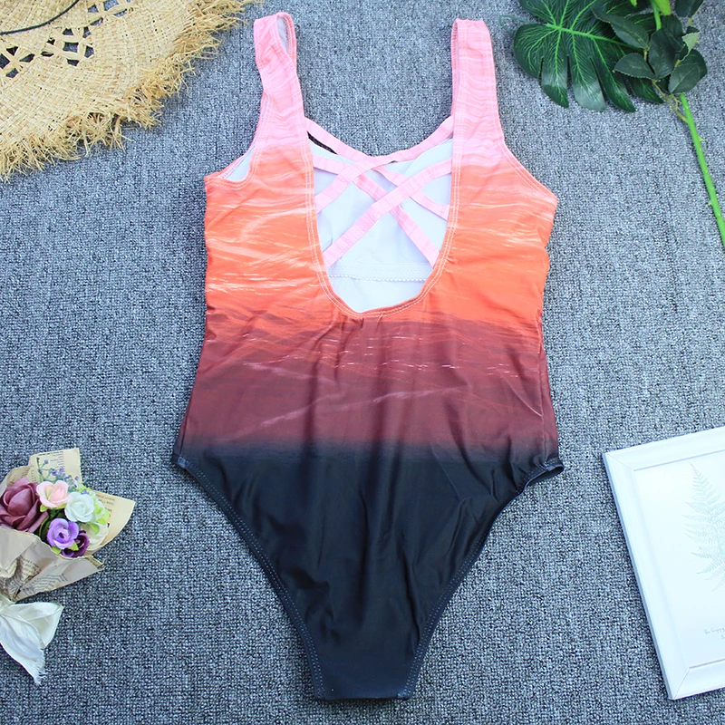 مثير 2025 رفع مجموعة البكيني ملابس السباحة Biquini ملابس السباحة قطعة واحدة Monokini الصيف البرازيلي طباعة عارية الذراعين ثوب السباحة بحر