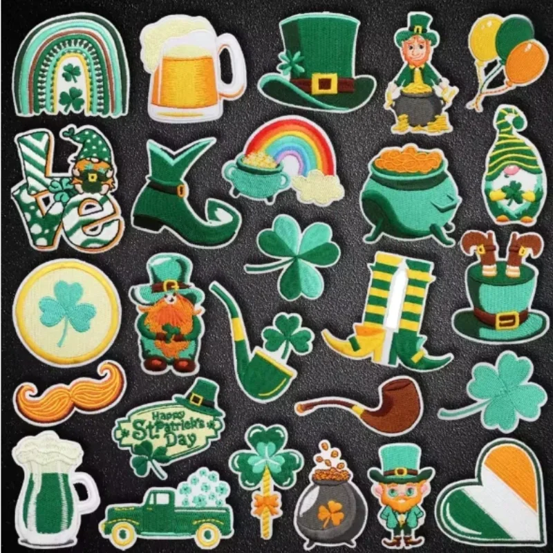 Green Fairy Shamrock Embroidery Decoration Ironing Sewing DIY Cartoon Logo Clothing Shoes Hat Bag Patch
