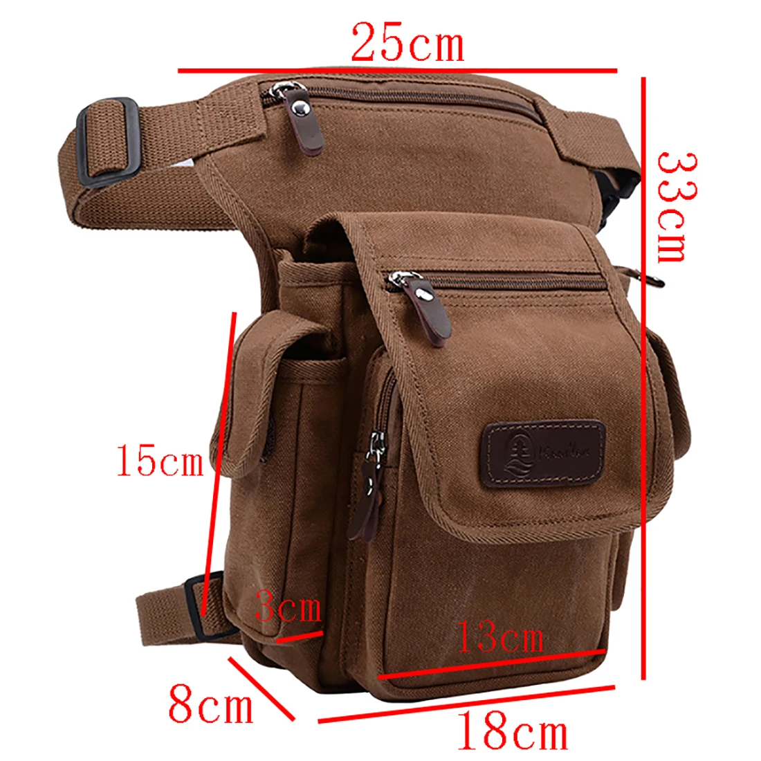 High Quality Men Canvas  Waist Leg Bag Motorcycle Rider Multi Pockets Casual Drop Thigh Male Bum Hip Belt Fanny Pack