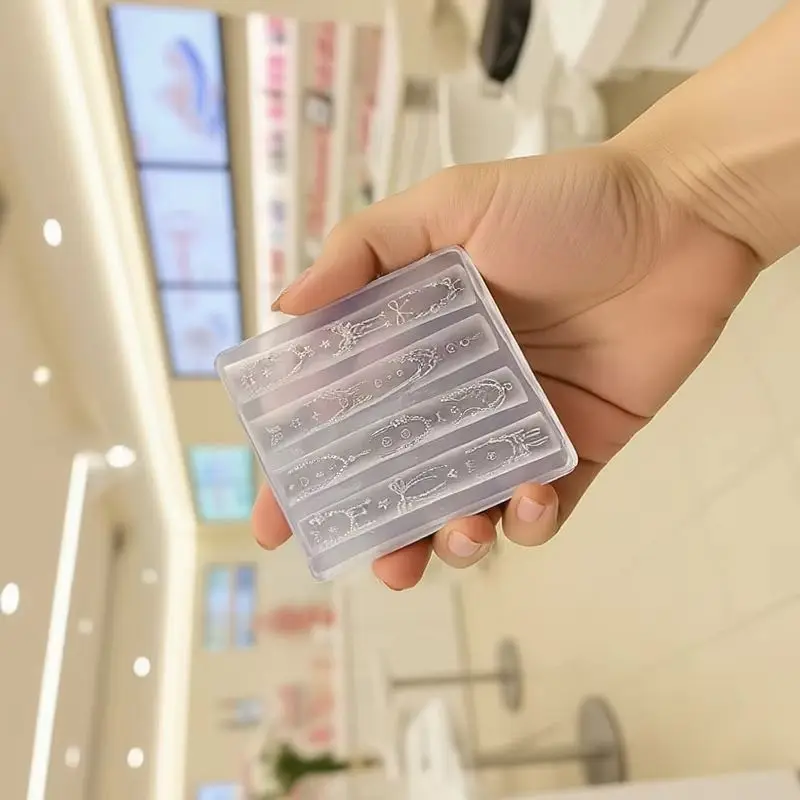 Décorations d'ongles en Silicone, bricolage, plaque d'estampage stéréoscopique, outils de manucure, chaînes de perles d'ongles, moule à nœud de sculpture