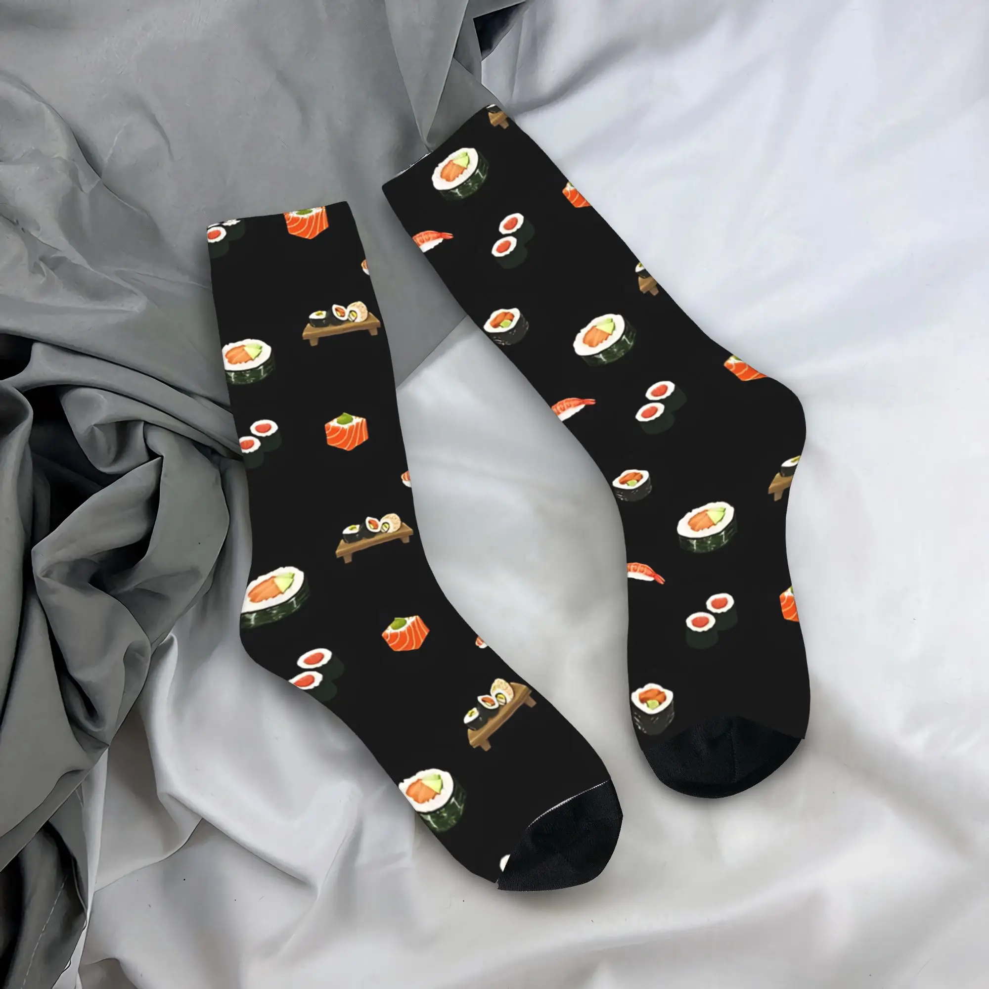 

Sushi Sticker Pack Socks Harajuku Stockings Women Men Medium Soft Skateboard Socks Spring Design Anti-Slip Socks
