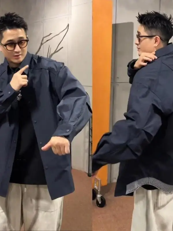 

Loose Fit Casual irt Jaet for Men Autumn Faion Plaid Design Long Sve Button Decorated Anti-crease Treaent American...