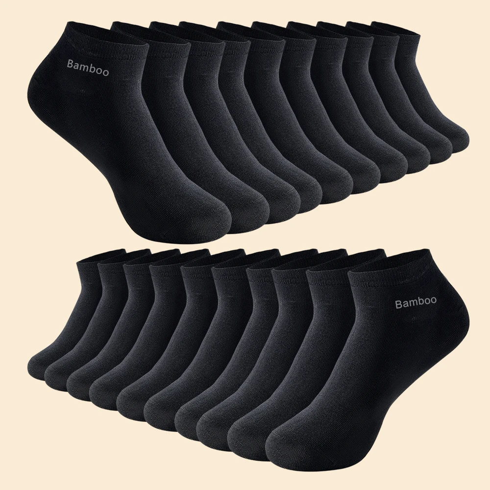 10 Paar hochwertige Herren-Socken aus Bambusfaser, Sommer, dünn, schweißabsorbierend, Deodorant, für Herren, Business-Casual, formelle schwarze Socken, Geschenk – Detail 4