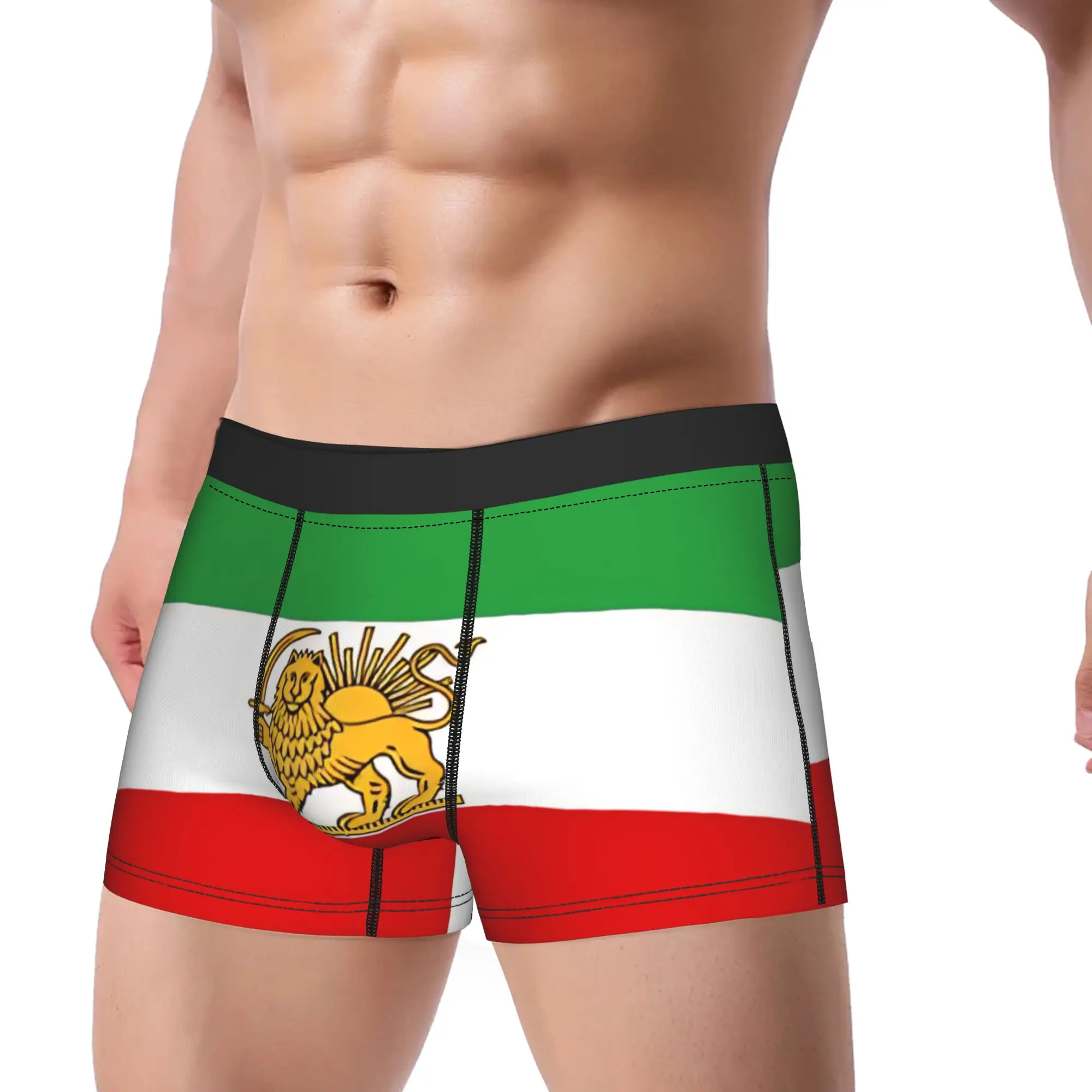 Make Persia Great Again Shah Of Iran Flag Iran Males Panties Custom Breathable Boxer Shorts Quality Boxer Brief Plus Size 2XL
