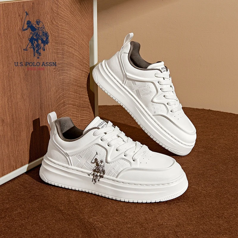 Zapatillas Bajas para Hombre USPA, Calzado Deportivo Casual, Cómodas, Transpirables, con Parte Superior de Cuero, para Todo Clima