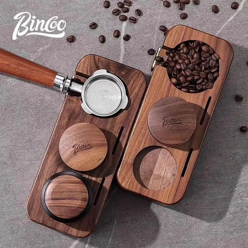 Bincoo Coffee press base set 51/58mm universal walnut cloth powder press coffee utensils