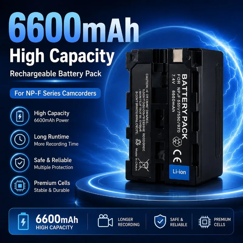 

6600mAh Long-lasting Battery Life Suitable for Sony Camera Live Light LED Fill Light NP-F970 Battery DC/DV Digital Battery