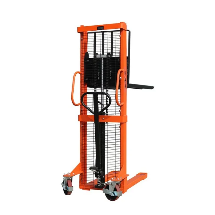 Hot Selling Manual Pallet Stacker Heigh Range Handmatige Hydraulische Vorkheftruck Hefpallet Truck Handmatige Stapelaar