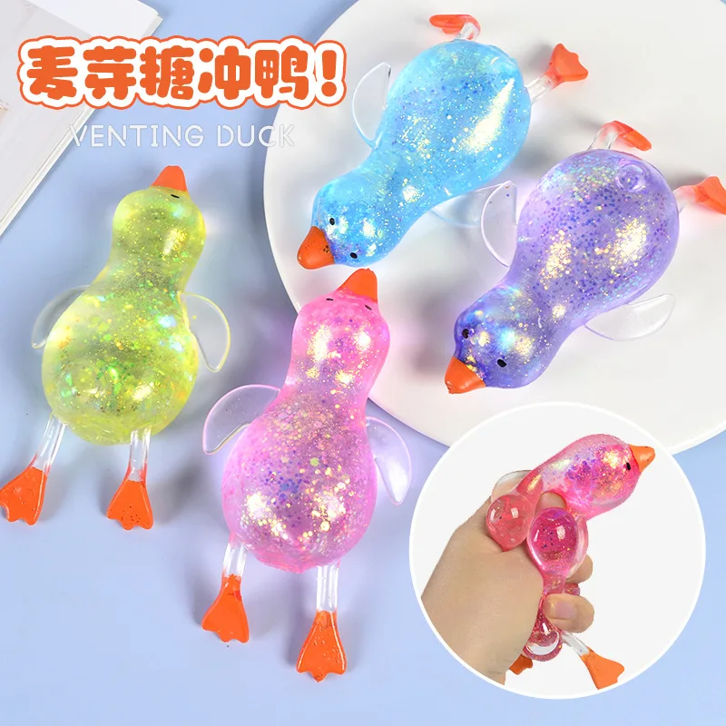 Maltose Simulated  Duck Cubes Anti Stress Slow Rebound Polar Light Colorful Squeeze TPR Block Decompression Toy