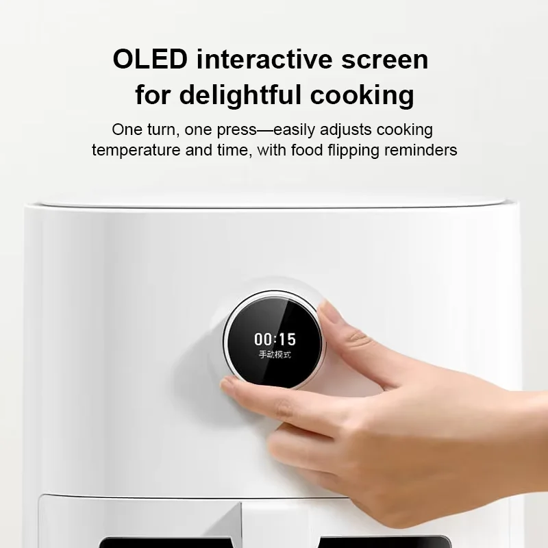 XIAOMI MIJIA Air Fryer Pro 4L Smart Hot Oven Cooker Viewable Window APP Timing OLED Screen Without Oil 360° Hot Air Deep Fryer