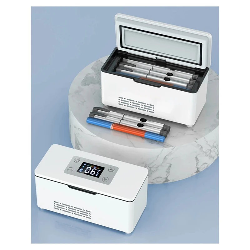 BAAG-Rigorifero portatile per auto Crescita delle farmaci Ormone Interferon Insulina Ricarica USB Termostato Mini frigorifero Spina UE