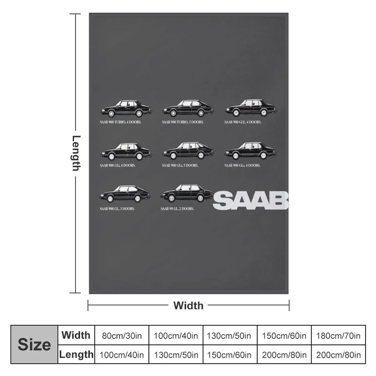 SAAB RANGE 1980 - SAAB 900 Throw Blanket Cute Plaid Bed Blankets