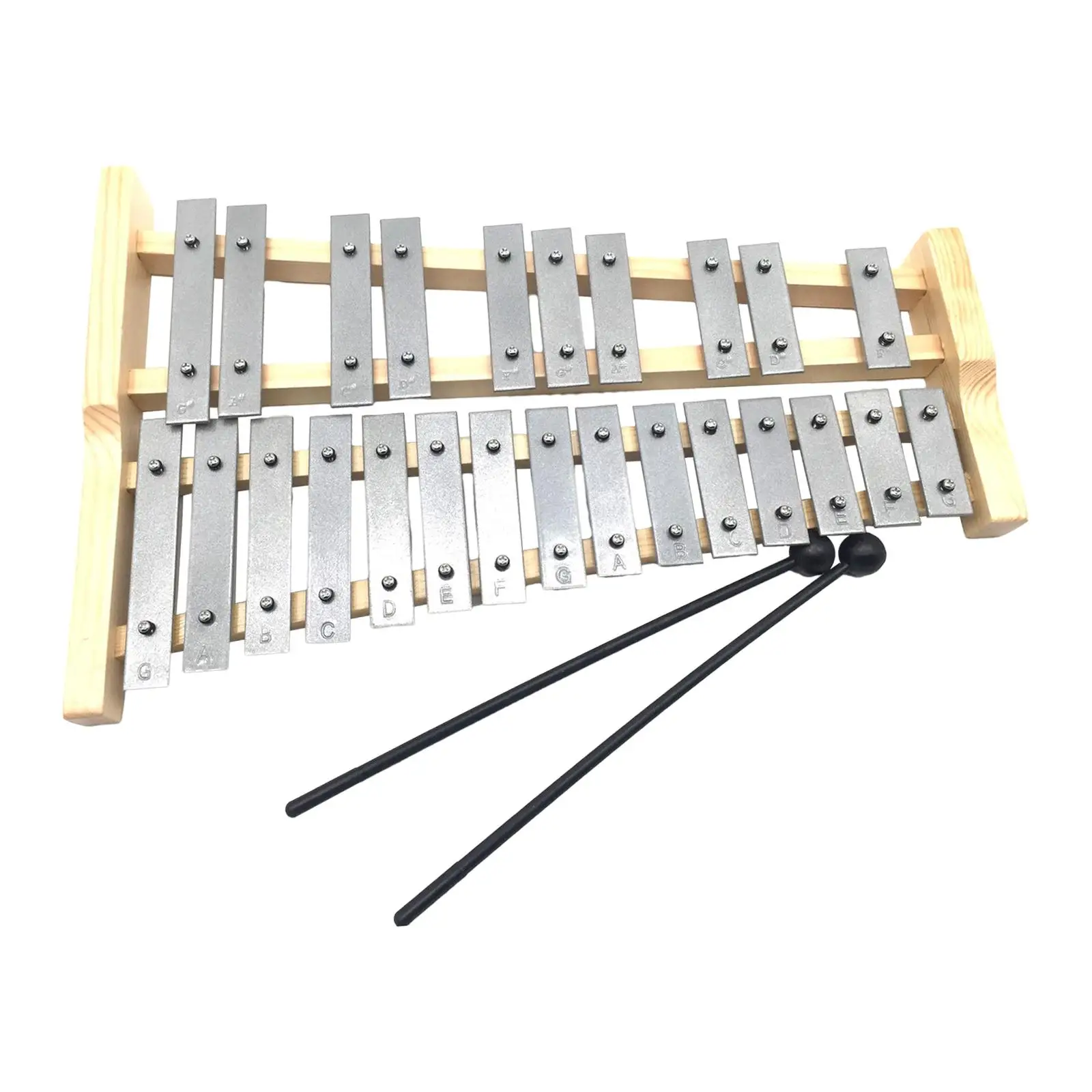 25 Note Glockenspiel Wooden Frame for Beginners Portable Gifts Xylophone