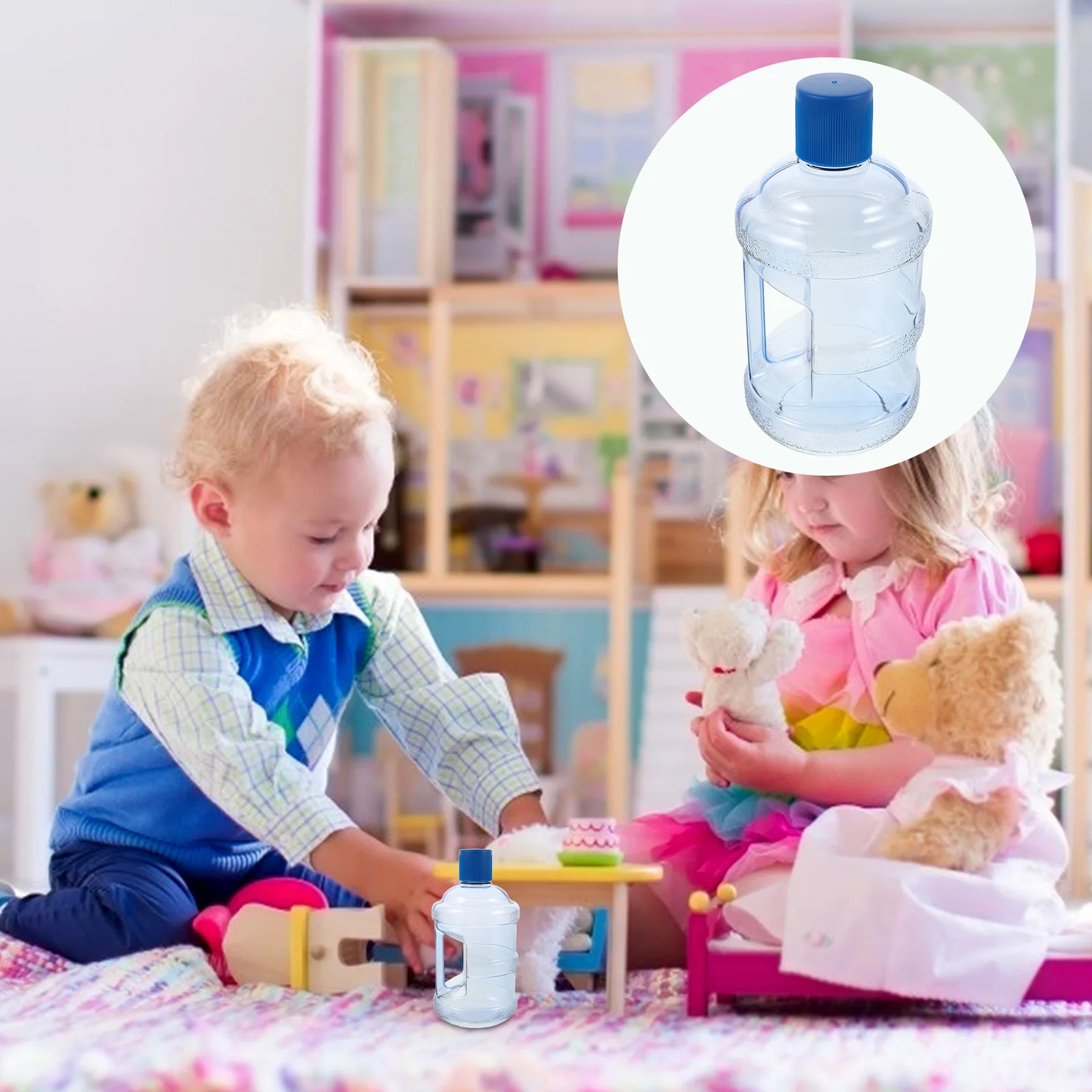 

Mini Water Dispenser Bucket Container Kids Cooler Blue Toddler Toys Men and Women