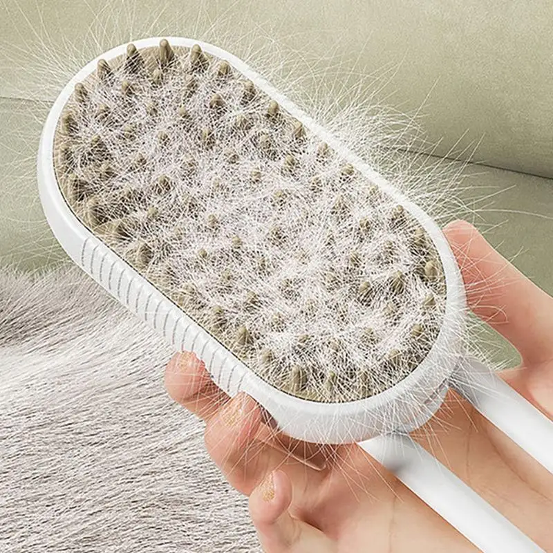 3-in-1 Dog Hair Brush Cat Hair Brush Electric Pet Cleaning Brush Steam Spray Brush Massage Hair Removal Comb Anti Flying Brush