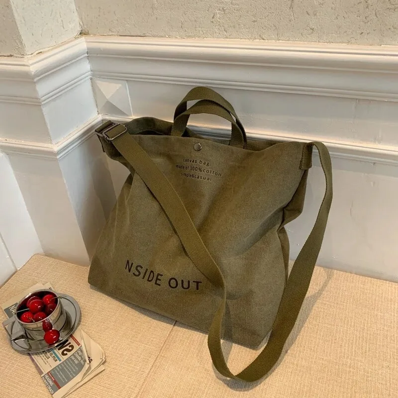 Canvas Crossbody Bags for Women Fashion Crossover Purse Cotton Shoulder Bag image 3