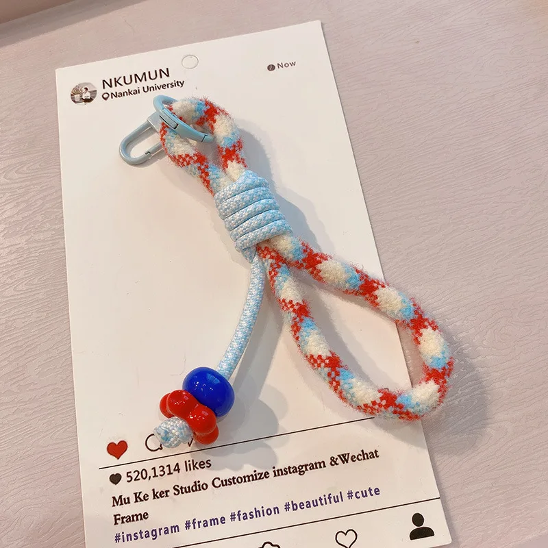 Colorful Dopamine Short Phone Wrist Strap Keychain for Women Premium Nylon Braided Daily Carry Lightweight