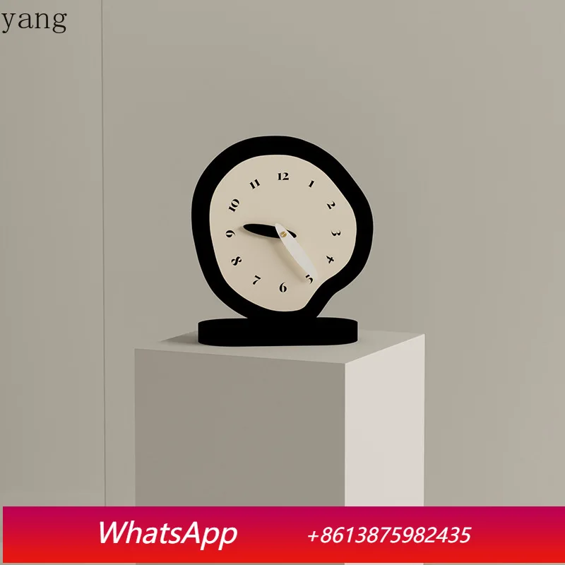 

LTT cream wind Internet celebrity living room entrance table ornament hour watch table
