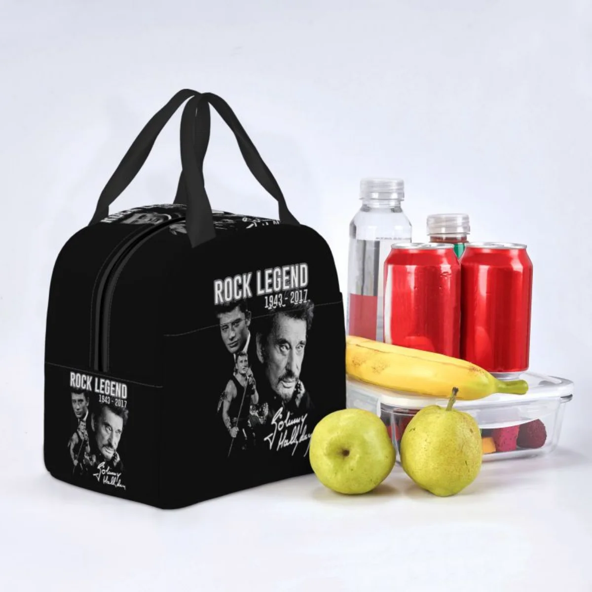 Johnny Hallyday Insulated Lunch Bag for Women Leakproof France Rock Singer Thermal Cooler Bento Box Office Work School