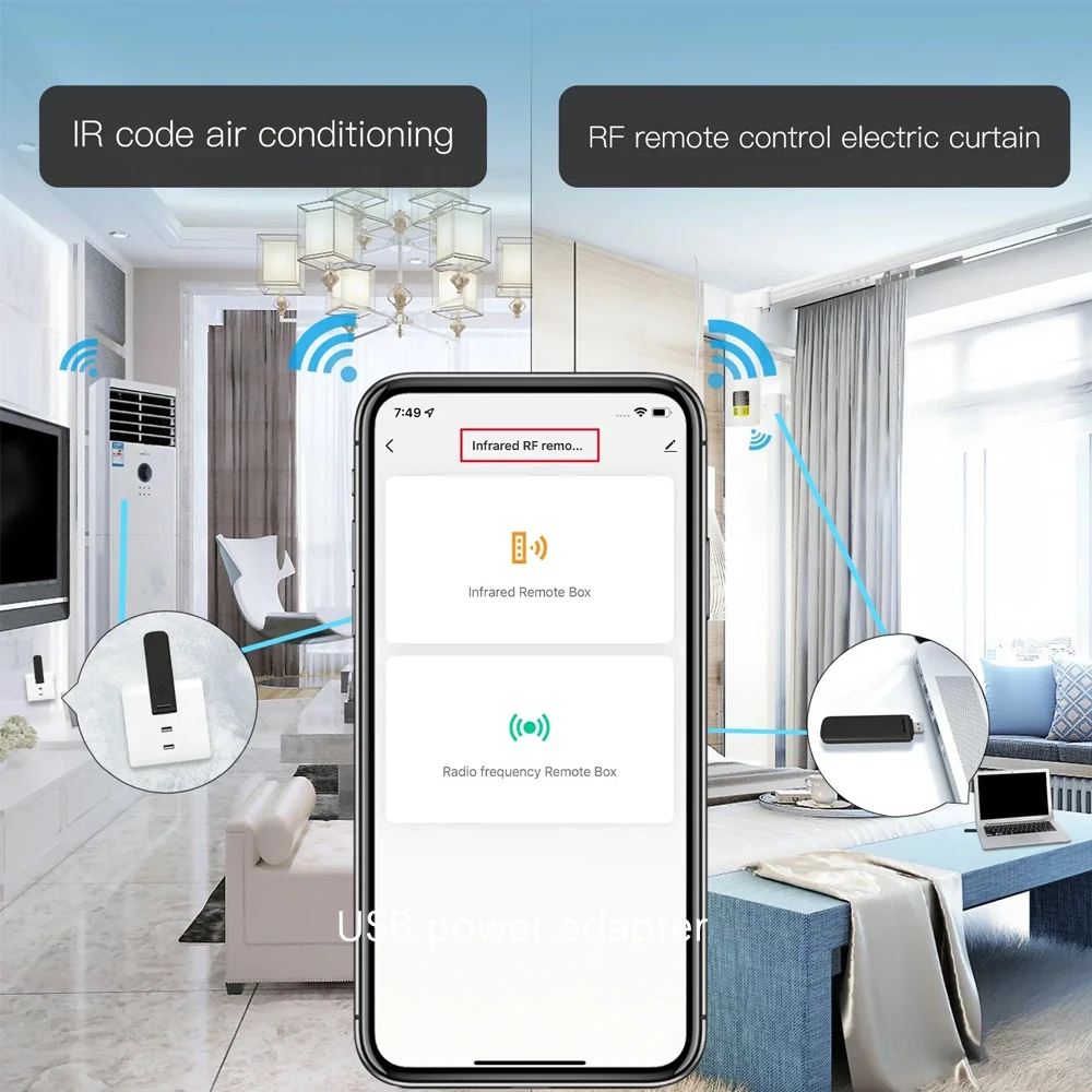 Tuya Infrared WiFi Remote USB Controller Wireless IR+RF for TV Fan Switch AC Smart Home App Voice Control work with Alexa Google