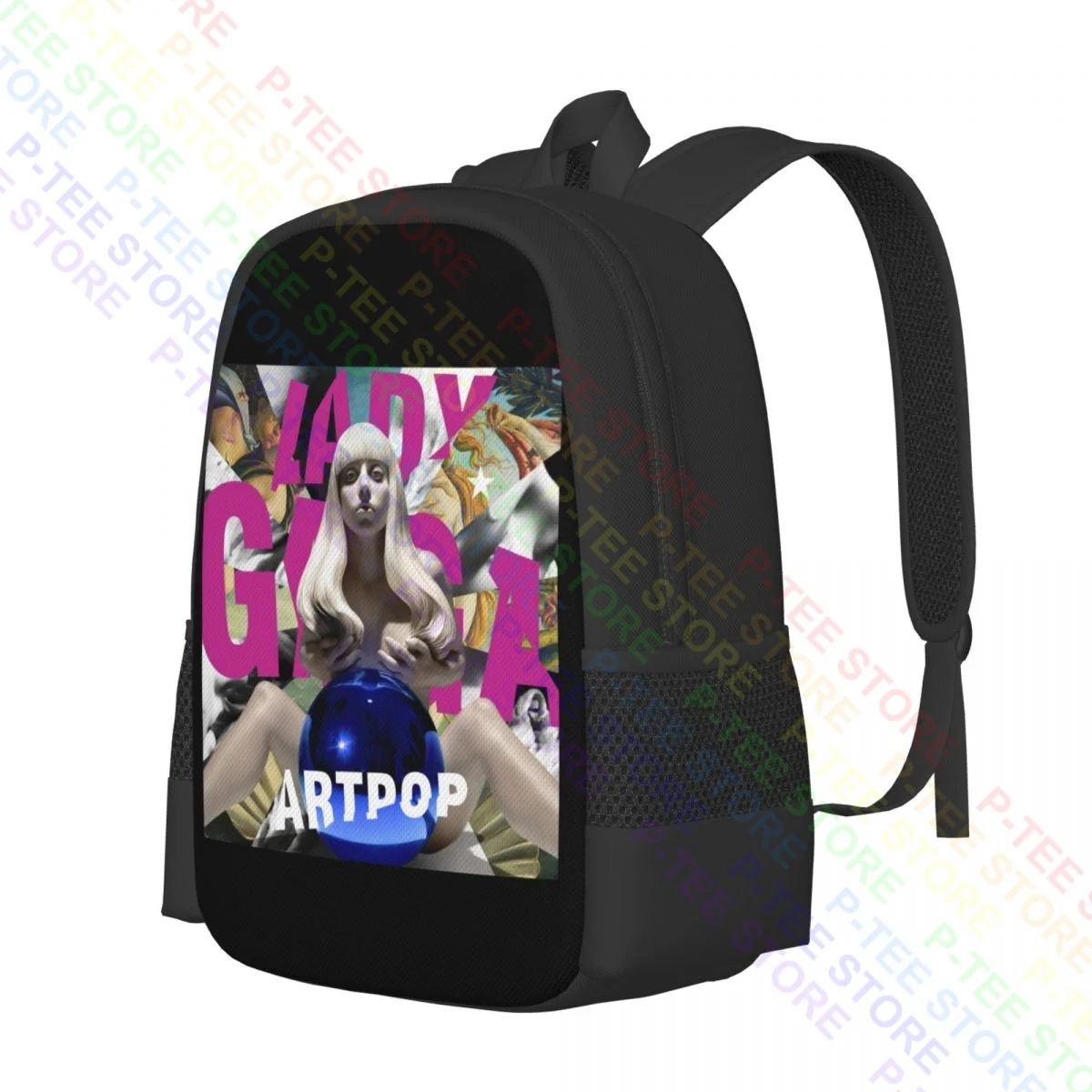 Lady Gaga Black Artpop ConcertBackpack Large Capacity Shoe Bag Clothes Backpacks