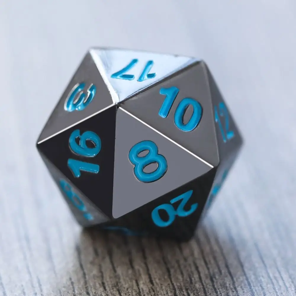 Dados metálicos poliédricos multicolores para D&D: D20 D12 D10 - imagen 2