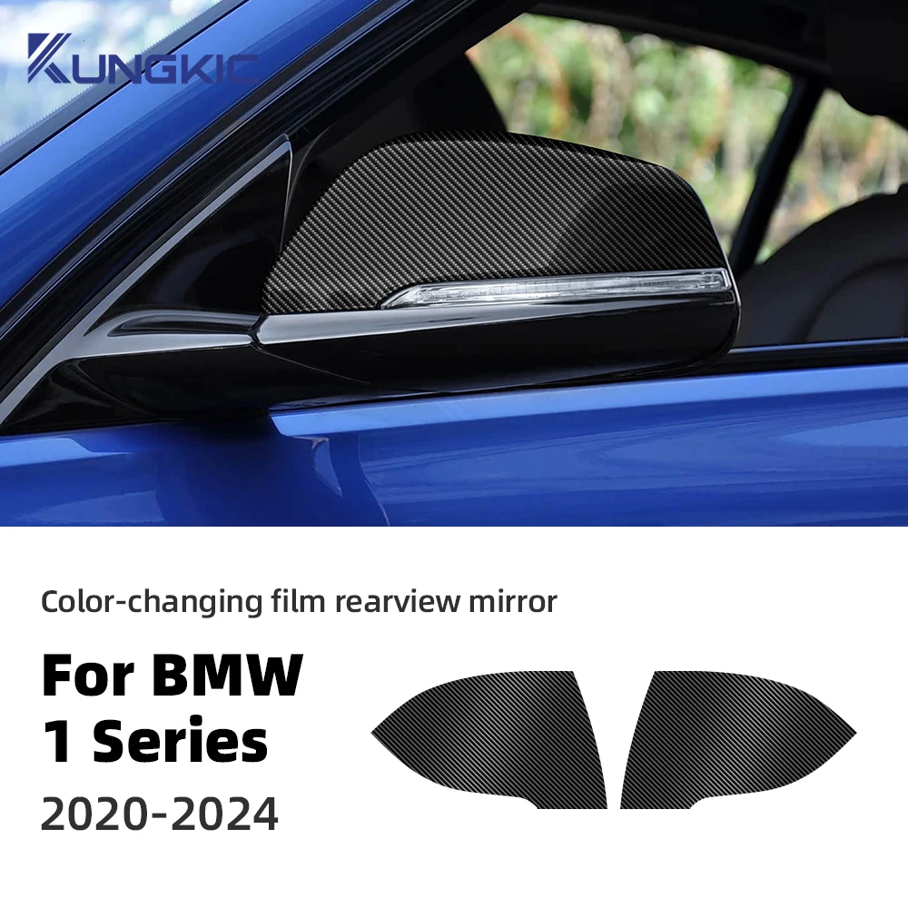 

For BMW 1 Series F40 2020 2021 2022 2023 2024 Car Rear View Cover Protective Film Matte Black Carbon Tint Wrap Vinyl TPU Sticker