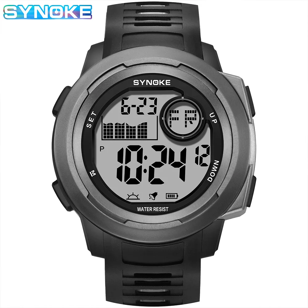 SYNOKE Outdoor Military Digital Watch For Men Fashion Retro Men Watch Sports Waterproof Men Watch Multifunctional Luminous