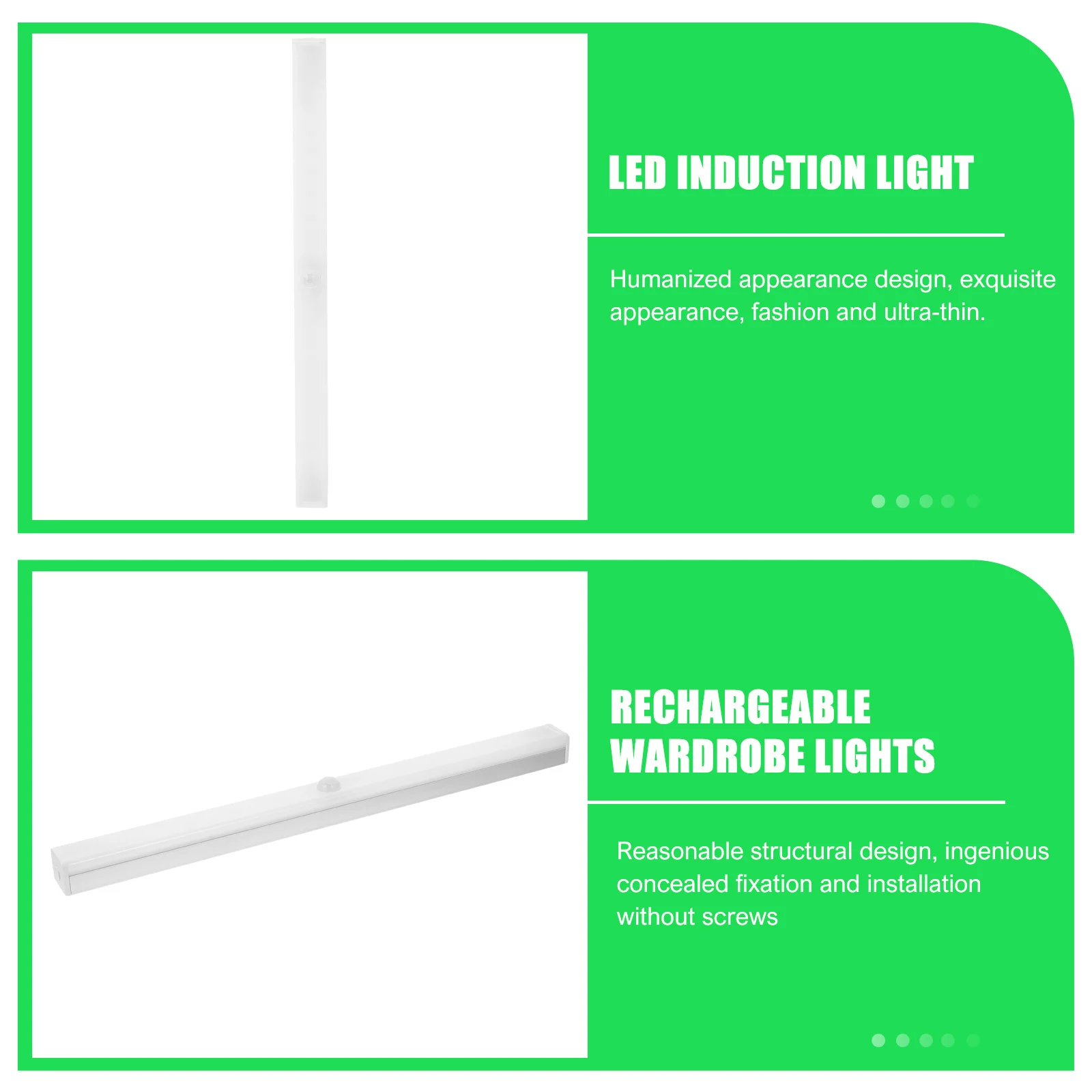 

1Pcs Body Induction LED Night Lamp Practical Long Strip Light for Cabinet Wardrobe Bedroom Living Room USB Charging