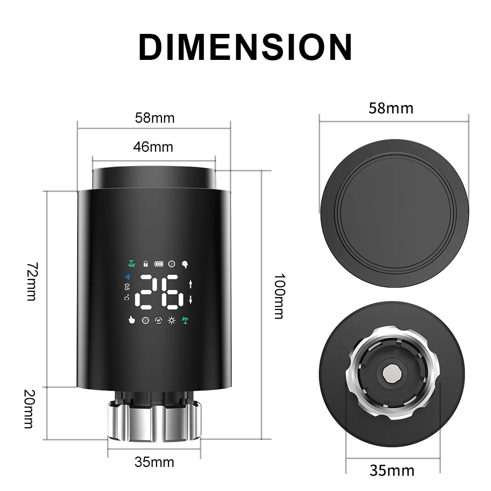 Tuya Smart Zigbee Thermostatic Radiator Valve Actuator Programmable App Remote Temperature Controller Support Alexa Google Home