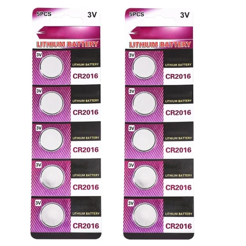 

5pc/10pc CR2016 Lithium Coin Cell Batteries 3V High Capacity for Electronics