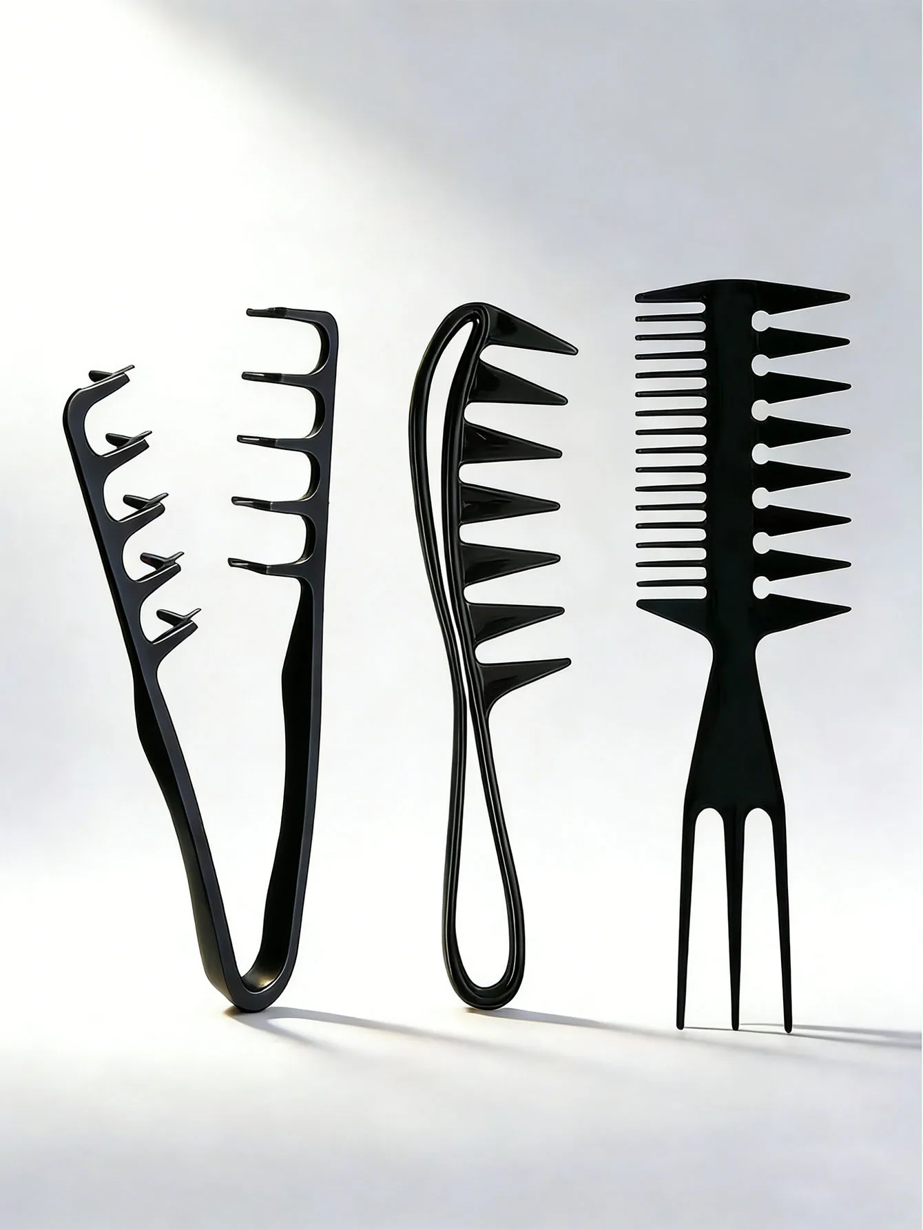 Herren-Salon-Haarstyling-Kammset, einschließlich eines Weitzahnkamms für Texturfrisuren, eines Kämms für Pompadour-Stile, eines Stylingkamms. – Detail 1