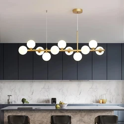 Modern Glass Ball Led Pendant Lights Designer Black Golden Coffee Table Table Dining Room Desks Indoor Lighting Hanging Fixture