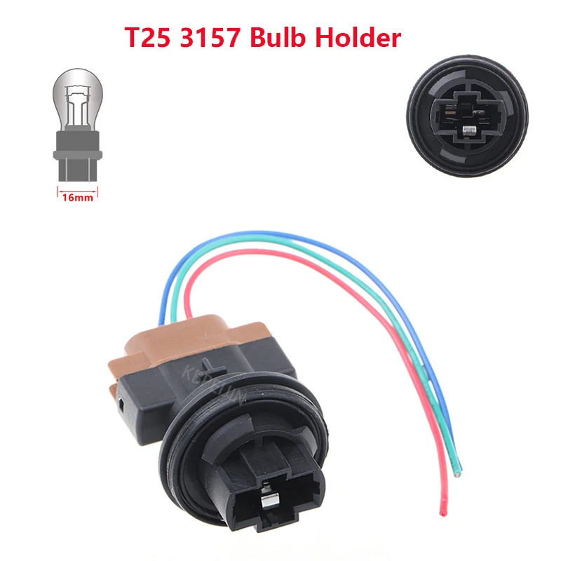 

T25 3157 Bulb Holder For Chrysler Concorde 300M Turn Signal Light Socket Wire Harness Connector Car Lamp Base Replacement 1PC