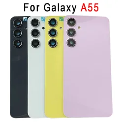 Glass For Samsung Galaxy A55 5G SM-A556 Back Battery Cover Rear Door Housing Case Replacement With Camera Lens +Adhesive Sticker