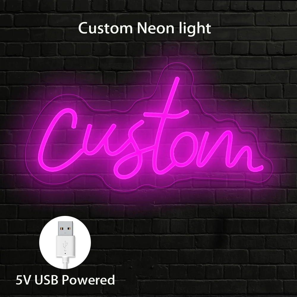 

Custom LED Neon Sign USB Powered Adjustable Brightness for Wall Bedroom Decor Ideal for Weddings Christmas Halloween Party Decor