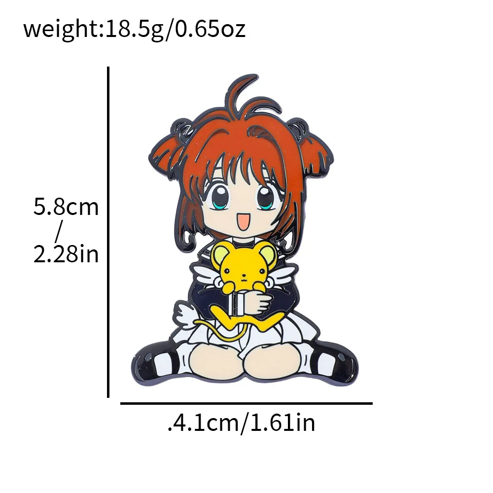 Japanese Anime Cartoon Characters Cardcaptor Sakura Metal Badge Magic Card Girl Sakura Enamel Badge High End Brooch Accessory view 2