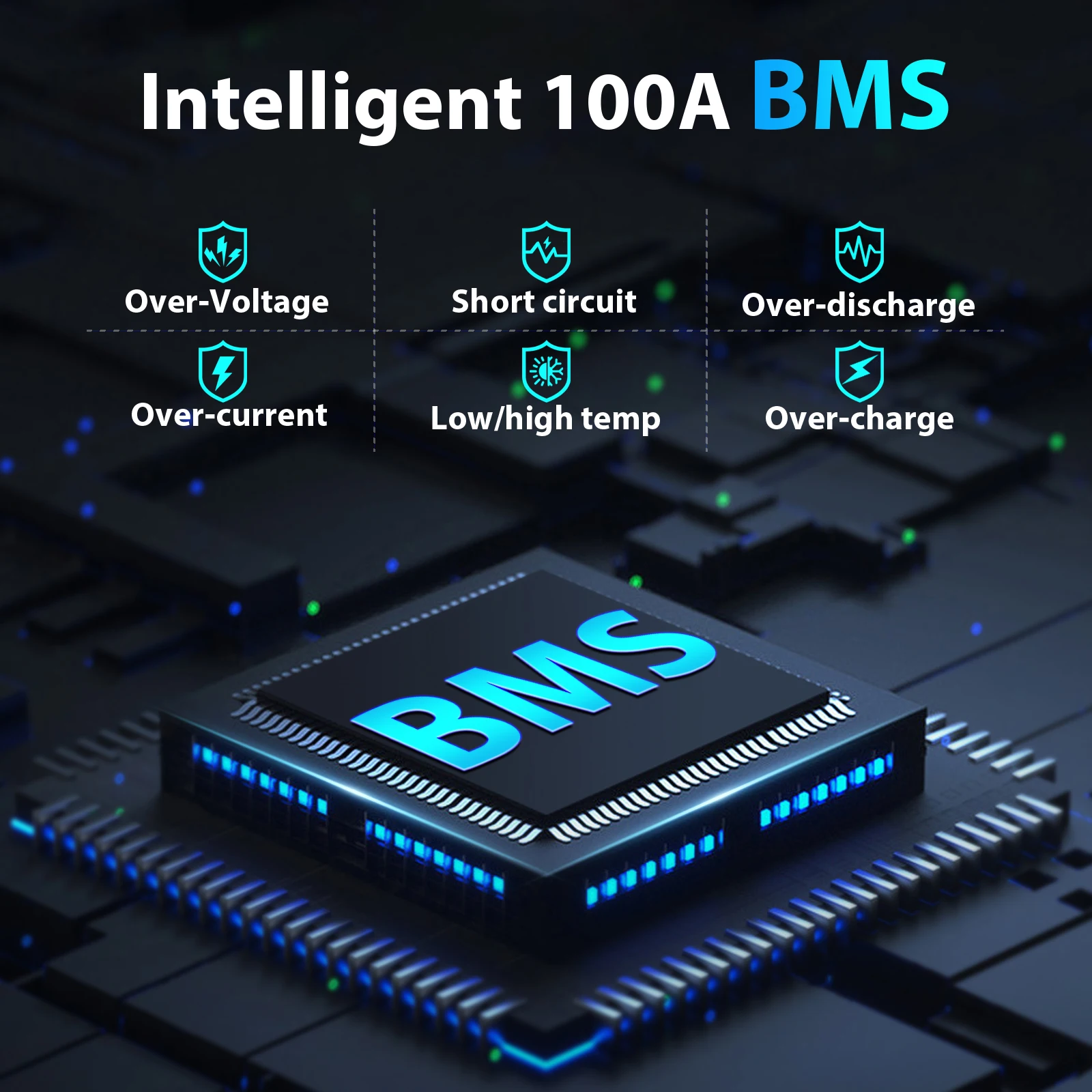 Dumfume 2 Pieces 12.8V 100Ah Motorcycle LiFePO4 Battery High Energy Density 100A BMS 1280Wh for RVs Boats Off Grid Applications