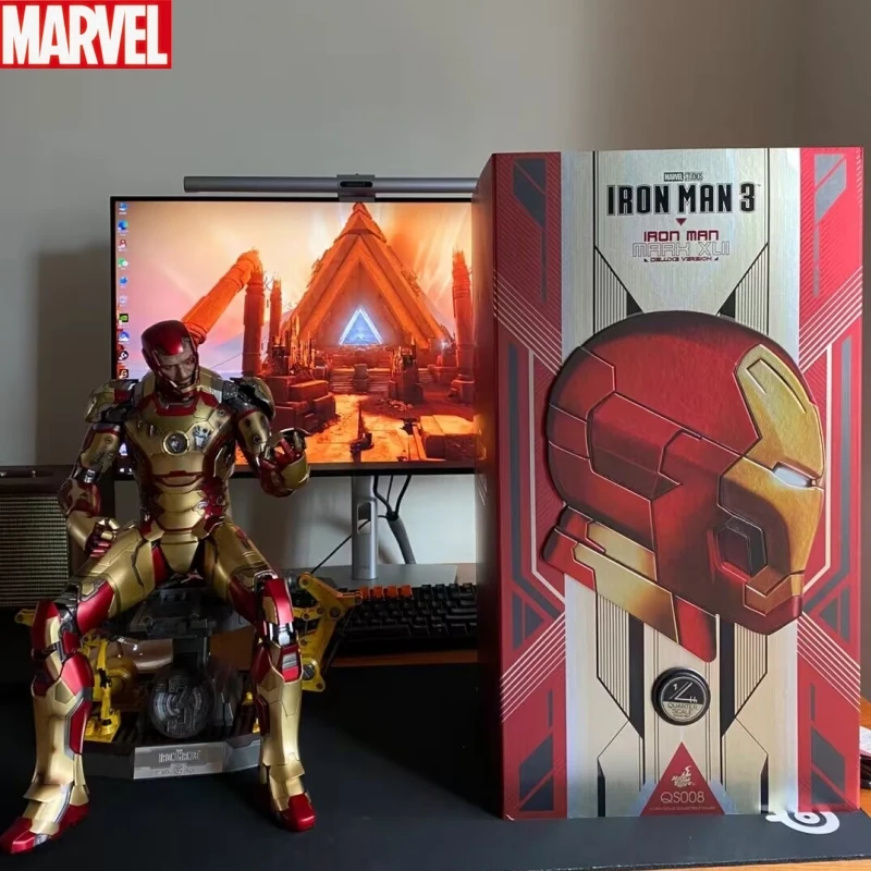 In Stock Hottoys 1/4TH QS008 IRON MAN MK42 Deluxe Version Marvel Original Anime Action Figures Collectible Model Toys