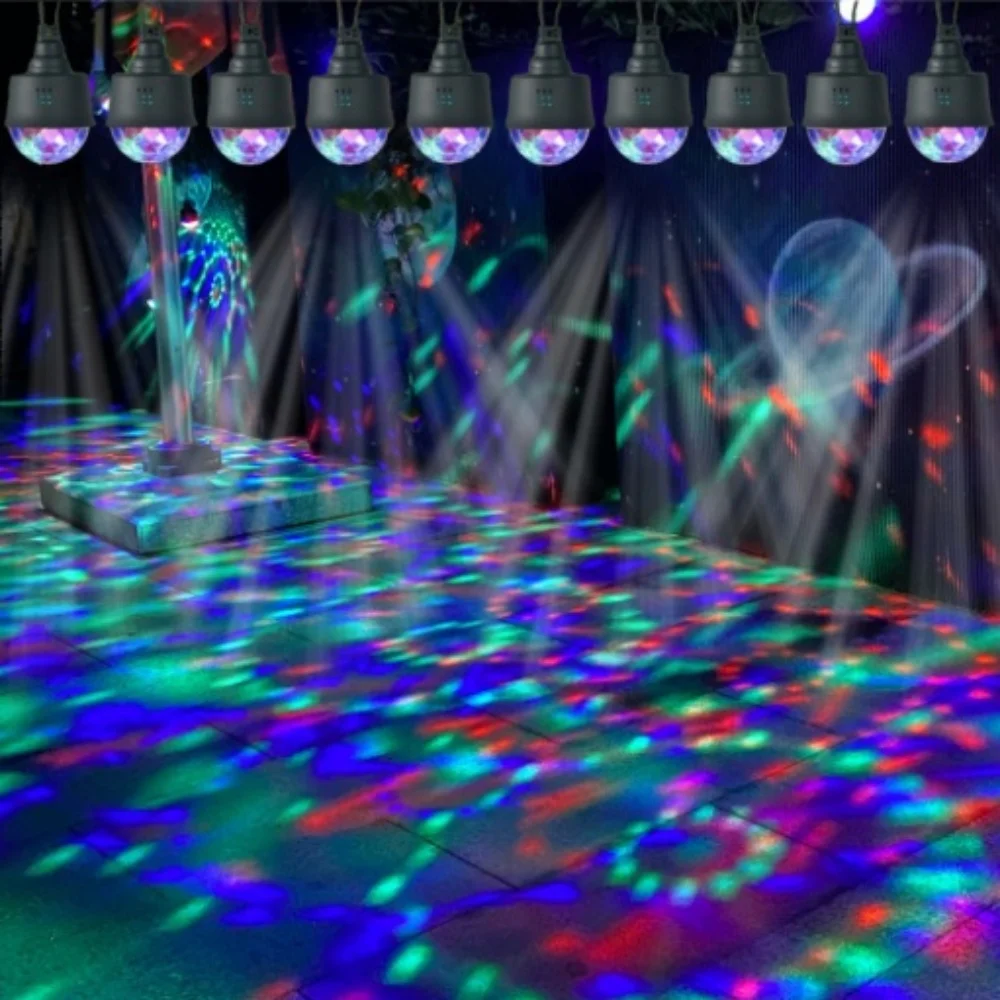 1pc USB 電源を供給する 10 ヘッドのカラフルなマジックボールライトストリング、雰囲気ライト、パーティー装飾ライト、中庭屋内バーフラッシー