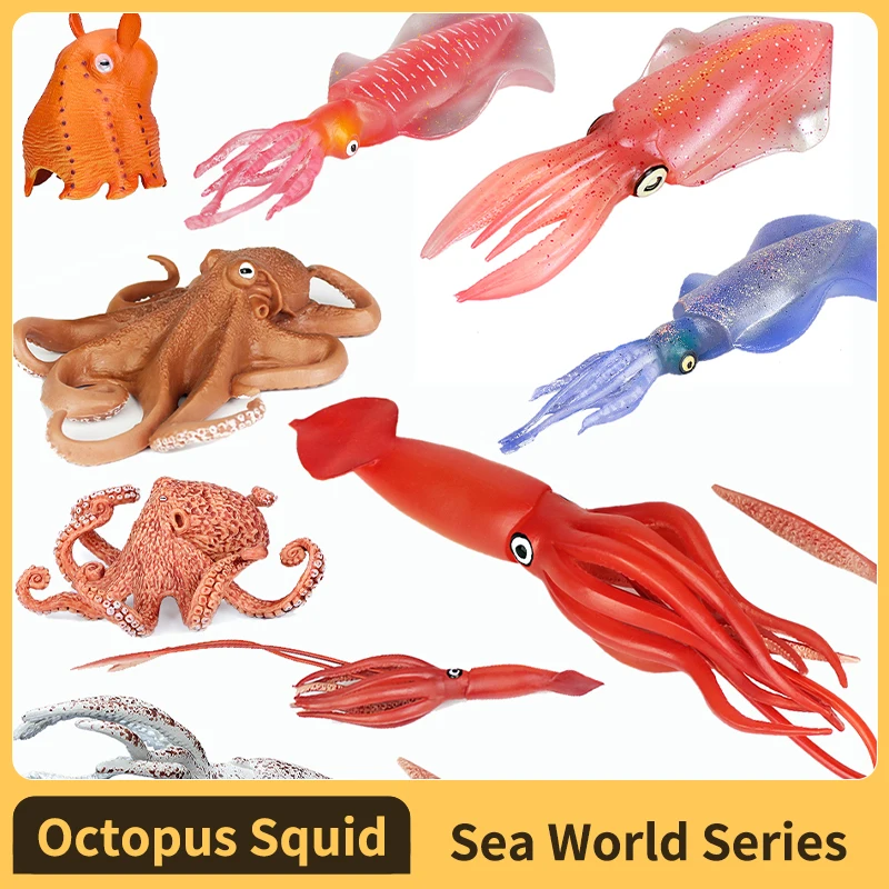 Sea animals Octopus Reef Squid Toy Figurine Plastic Model Figure - Fun Educational Play Toy for Boys, Girls & Kids Ages 3+