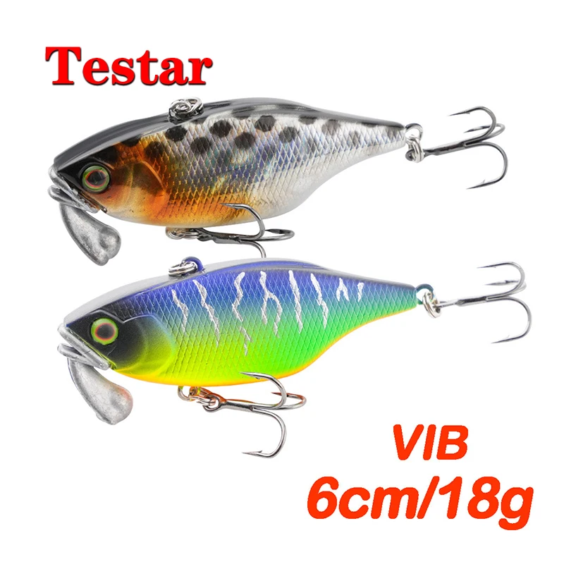 1PCS Testar Fishing Lures 60mm 18g Long Casting Vibrationg Bait Iig Head Artificial Wobblers Laser Hard Bait Bass Trout Pesca