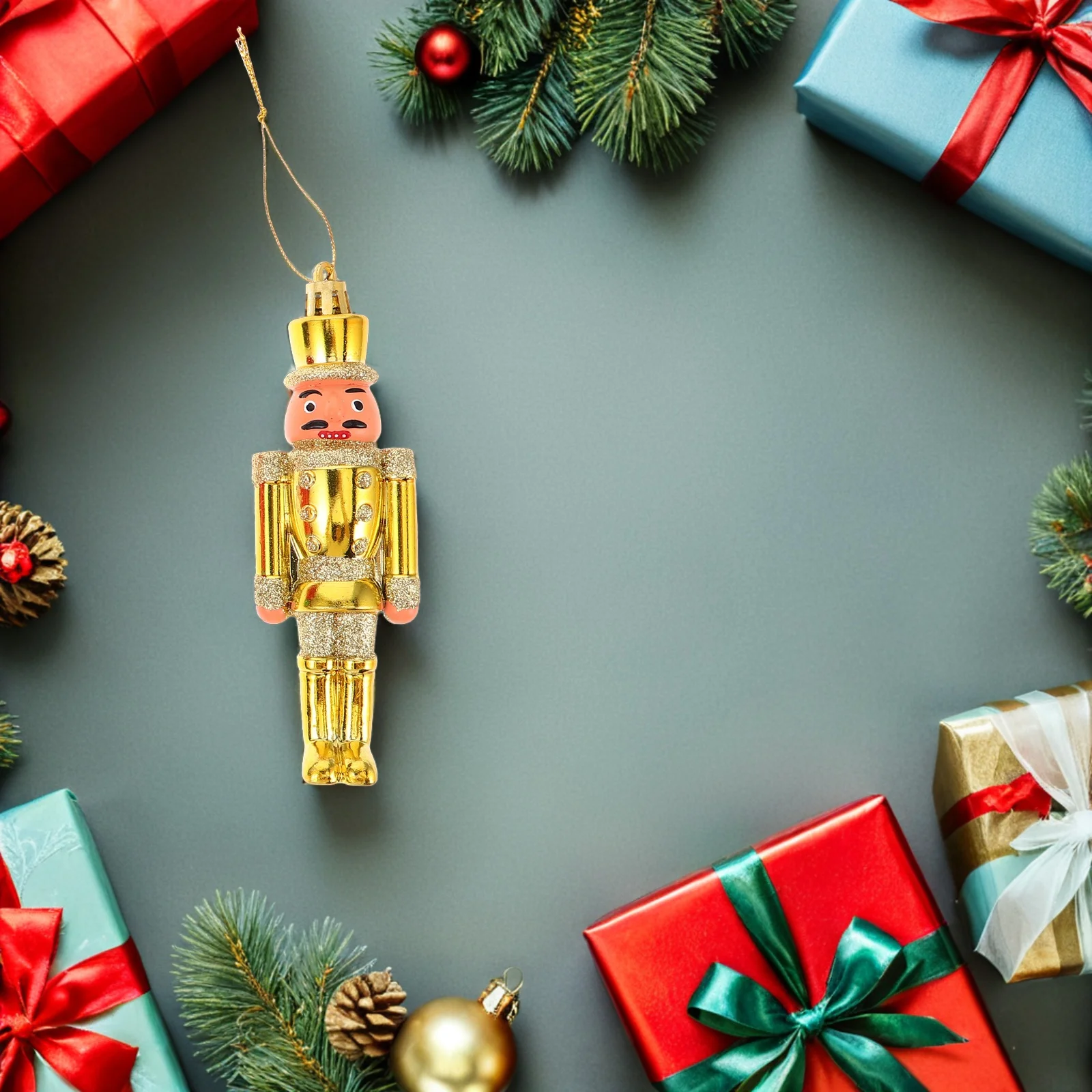 

6 Pcs Christmas Decorations Nutcracker Puppet Soldier Ornaments Tabletop Mini Figures Hanging Holiday