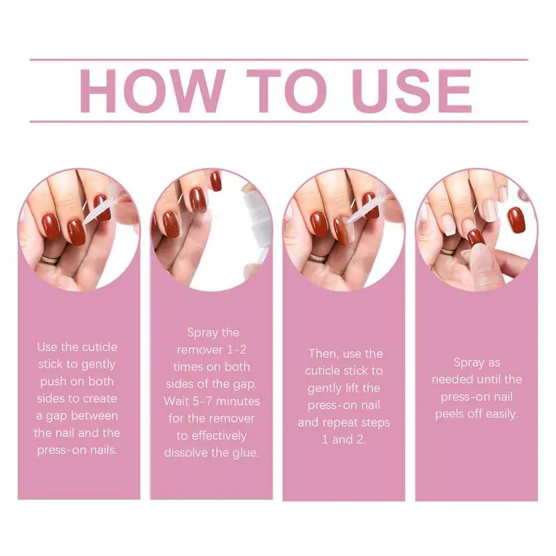 Press On Nail Remover Nail Glue Remover For Press On Nails 60ml False Nails Debonder Glues Fake Nail Remover for Solid Nail Glue