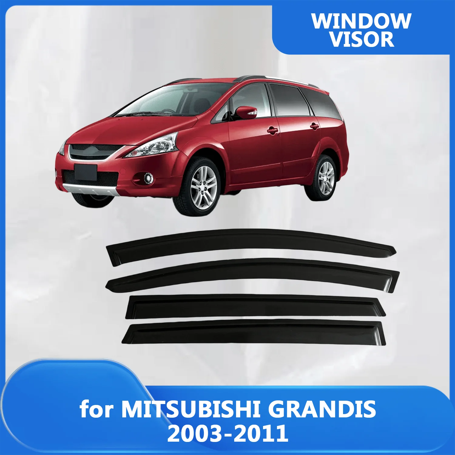 

Window Visor for MITSUBISHI GRANDIS 2003 2004 2005 2006 2007 2008 2009 2010 2011 Wind Deflectors Rain Guards Door Visor Vent
