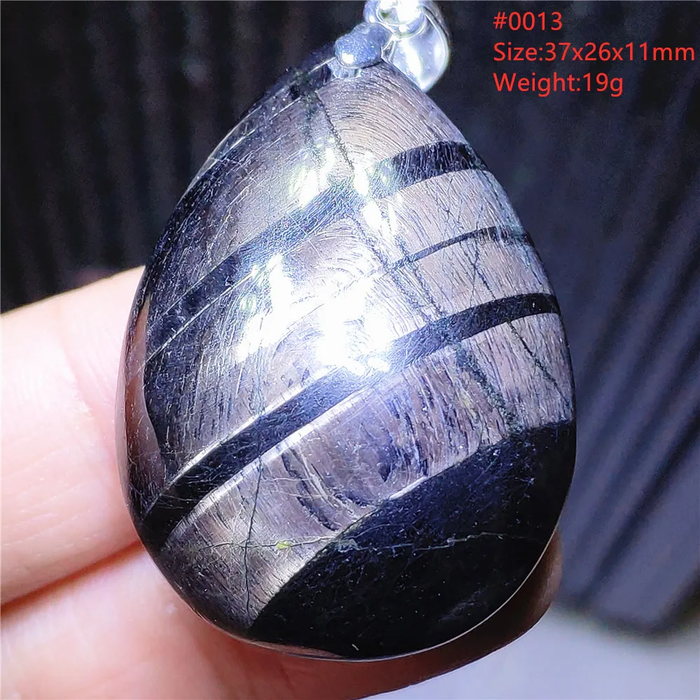 Natural Black Hypersthene Flash Pendant Egypt Lucky Hypersthene Pendant Necklace Women Men Water Drop AAAAAAA