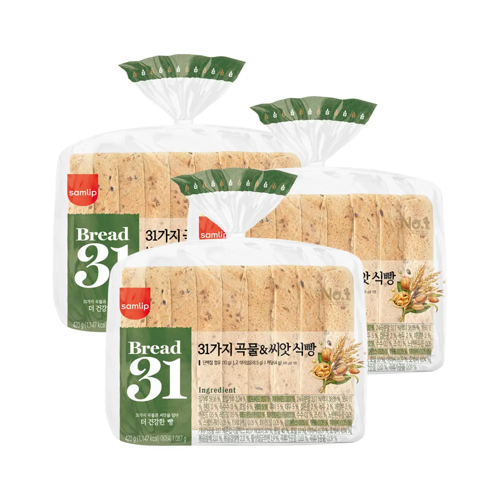 Samlip Bread31 31 grains and seed bread 420g 3 bags